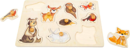 Small Foot 11499 Forest Puzzle Made of Wood with Cute Animal Motifs, for Ages 12 Months and up Toys, Multicolored