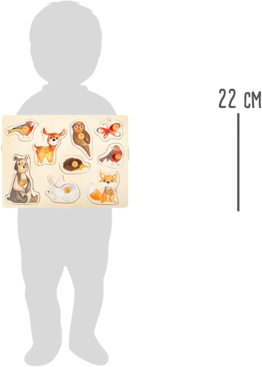Small Foot 11499 Forest Puzzle Made of Wood with Cute Animal Motifs, for Ages 12 Months and up Toys, Multicolored