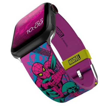 MARVEL – Smartwatch Band - Officially Licensed, Compatible with Every Size & Series of Apple Watch (watch not included) Spider-Man Black Light