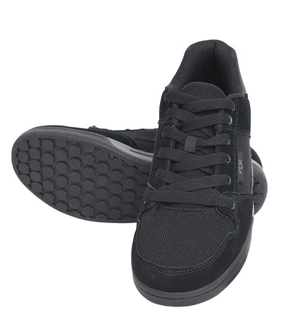 FLR Congo Suede Leather Flat Line Shoe in Black - Size 42