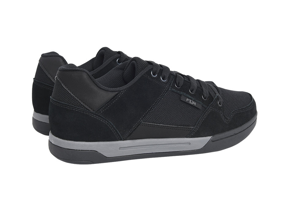 FLR Congo Suede Leather Flat Line Shoe in Black - Size 42