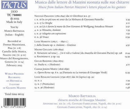 Marco Battaglia: Musica Dalle Lettere Di Mazzini Suonata Sulle...