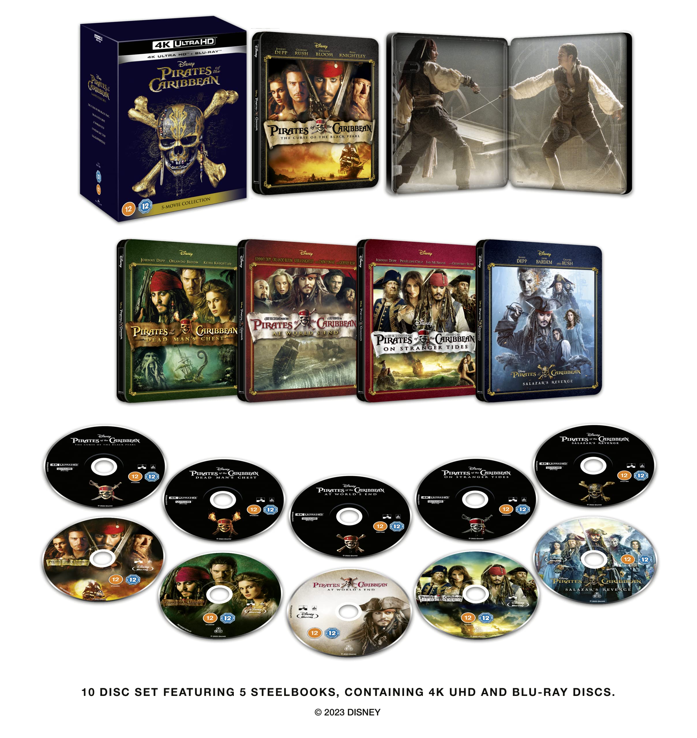 Pirates of The Caribbean 1-5 UHD Steelbook