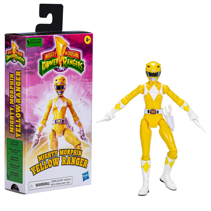 Power Rangers Mighty Morphin Yellow Ranger 15.5 cm Hasbro Superhero Action Figure and Toy for Boys and Girls Above 4 with Accessories
