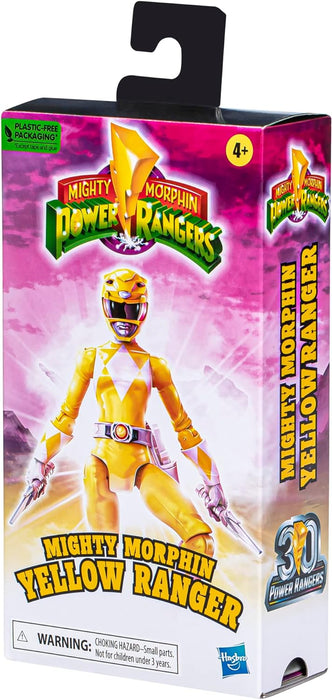 Power Rangers Mighty Morphin Yellow Ranger 15.5 cm Hasbro Superhero Action Figure and Toy for Boys and Girls Above 4 with Accessories
