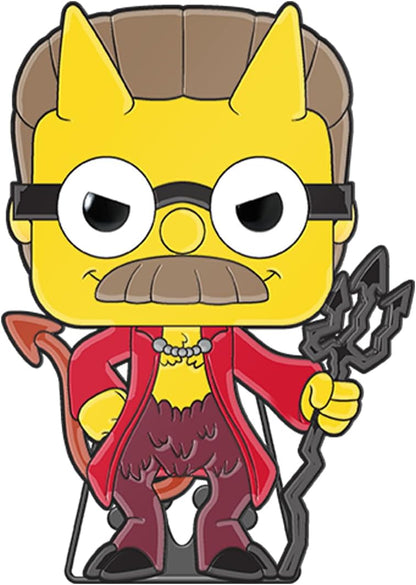 Loungefly Large Enamel Pin HORROR: SIMPSONS - Ned Flanders - DEVIL FLANDERS - the Simpsons Enamel Pins - Cute Collectable Novelty Brooch - for Backpacks & Bags - Gift Idea - TV Fans