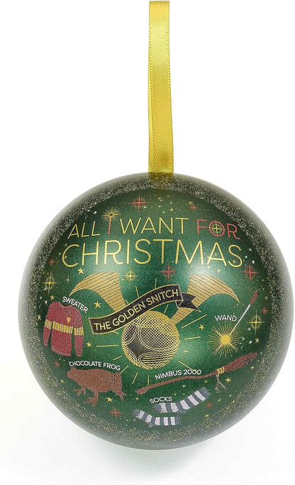 Harry Potter Goldener Schnatz in Weihnachtskugel Frauen Armband goldfarben