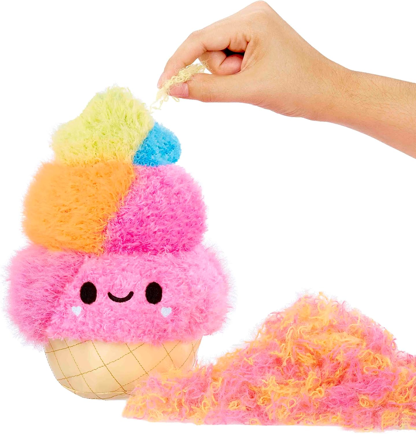 Fluffie Stuffiez Small Collectible Plush - ICE CREAM - Suprise Reveal Unboxing with ASMR Fidget DIY Fur Pulling, Ultrasoft Fluff - Great for Kids Ages 4+