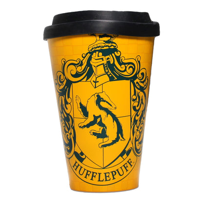 Harry Potter Travel Mug 400ml - Proud Hufflepuff - RPET - Coffee Cup Travel Mug - Reusable Cups for Hot Drinks - Eco Travel Mug