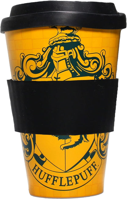 Harry Potter Travel Mug 400ml - Proud Hufflepuff - RPET - Coffee Cup Travel Mug - Reusable Cups for Hot Drinks - Eco Travel Mug