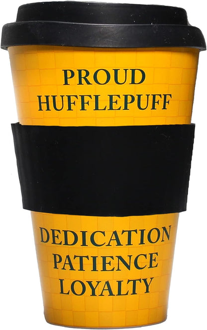 Harry Potter Travel Mug 400ml - Proud Hufflepuff - RPET - Coffee Cup Travel Mug - Reusable Cups for Hot Drinks - Eco Travel Mug