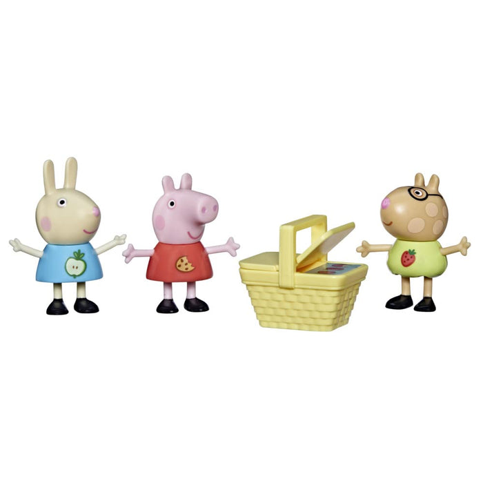 Peppa Pig Peppa's Picnic Fun-Juguete Preescolar temático, Incluye 3 Figuras y 1 Accesorio, para Edades de 3 años en adelante, Multicolor (Hasbro B09VLF93HK