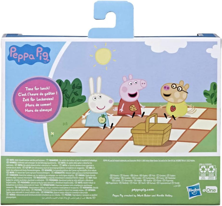 Peppa Pig Peppa's Picnic Fun-Juguete Preescolar temático, Incluye 3 Figuras y 1 Accesorio, para Edades de 3 años en adelante, Multicolor (Hasbro B09VLF93HK