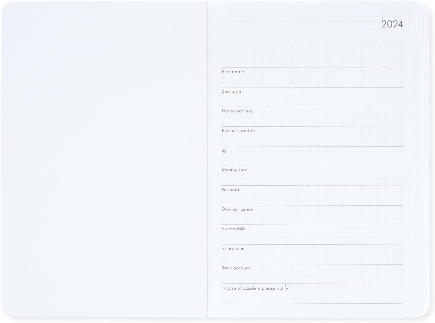 Legami - Medium Weekly Diary with Notebook, 12 Months, January 2024 December 2024, Week Detail on Left Page, Writing Space on Right Page, 12x18 cm, Magic Theme