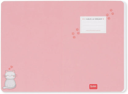 Legami - Medium Weekly Diary with Notebook, 12 Months, January 2024 December 2024, Week Detail on Left Page, Writing Space on Right Page, 12x18 cm, Kitty Theme