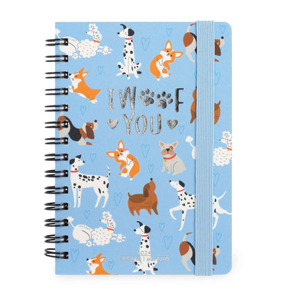 Legami - Small Spiral Weekly Calendar, 12 Months, from January 2024 to December 2024, Folding Planner 2024/2025, Elastic Closure, Final Pocket, Address Book, 8.5x13 cm, Dogs Theme