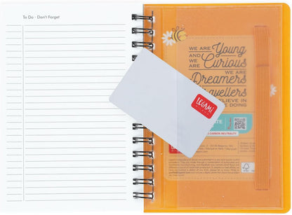 Legami - Spiral Weekly Diary Small, 12 Months, from January 2024 to December 2024, Folding Planner 2024/2025, Elastic Closure, Final Pocket, Address Book, 8.5x13 cm, Bee Theme