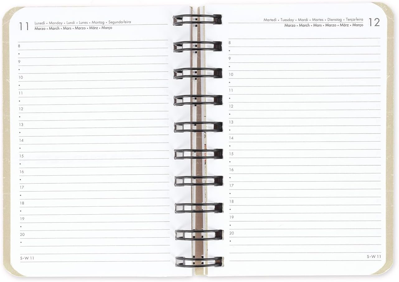 Legami - Small Spiral Daily Diary, 12 Months, from January 2024 to December 2024, Folding Planner 2024/2025, Elastic Closure, Final Pocket, Address Book, 8.5x13 cm, Travel Theme