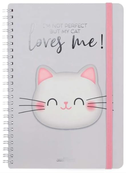 Legami - Large Spiral Weekly Calendar, 12 Months, from January 2024 to December 2024, Folding Planner 2024/2025, Elastic Closure, Final Pocket, Address Book, 15x21 cm, Kitty Theme KITTY file