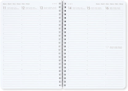 Legami - Large Spiral Weekly Calendar, 12 Months, from January 2024 to December 2024, Folding Planner 2024/2025, Elastic Closure, Final Pocket, Address Book, 15x21 cm, Kitty Theme KITTY file