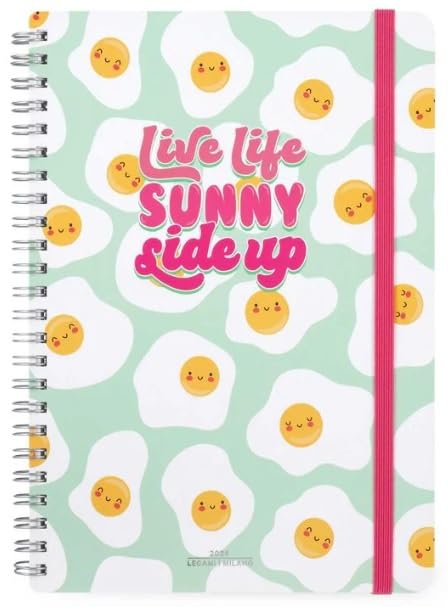 Legami - Large Spiral Weekly Calendar, 12 Months, from January 2024 to December 2024, Folding Planner 2024/2025, Elastic Closure, Final Pocket, Address Book, 15x21 cm, Egg Theme EGG files
