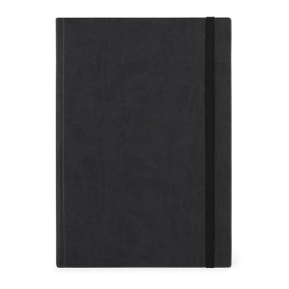 Legami - Daily Diary Maxi, 13 Months, from January 2024 to December 2024 with Weekly Planner January 2025, 400 Detachable Pages, Elastic Closure, Address Book, 21x29.7 cm, Black onyx