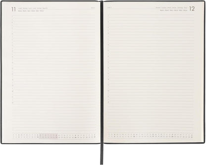 Legami - Daily Diary Maxi, 13 Months, from January 2024 to December 2024 with Weekly Planner January 2025, 400 Detachable Pages, Elastic Closure, Address Book, 21x29.7 cm, Black onyx
