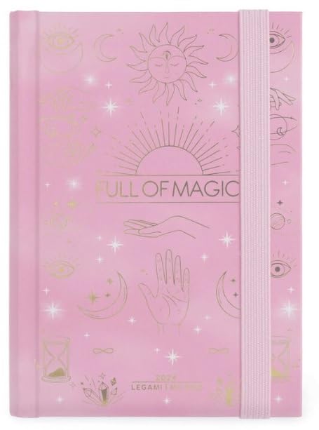 Legami - Small 12 Month Photo Agenda from January 2024 to December 2024, Elastic Closure, Monthly Planner January 2025, Final Pocket, Address Book, 9.5x13.5 cm, Magic Theme