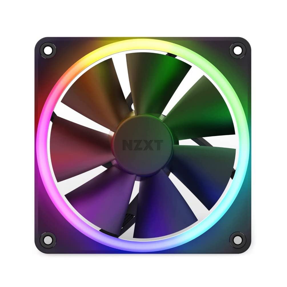 NZXT F140 RGB Fans - RF-R14SF-B1 - Advanced RGB Lighting Customization - Whisper Quiet Cooling - Single (RGB Fan & Controller REQUIRED & NOT INCLUDED) - 140mm Fan - Black 140mm Single pack Black