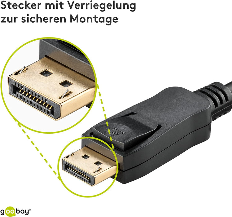 goobay 51956 DisplayPort to HDMI Adapter Cable 1.2, Gold-plated, 1 m Cable Length 1m