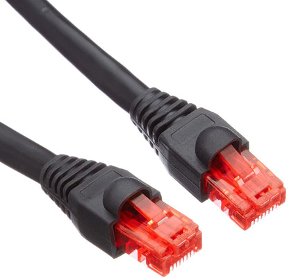 goobay 55437 Outdoor Patchkabel CAT 6 Kabel / 2fach PE Mantel Wasserdicht / RJ45 Stecker Ethernet Kabel Kupfer / Außenbereich Netzwerkkabel 50m / Schwarz / LAN Kabel 50m x