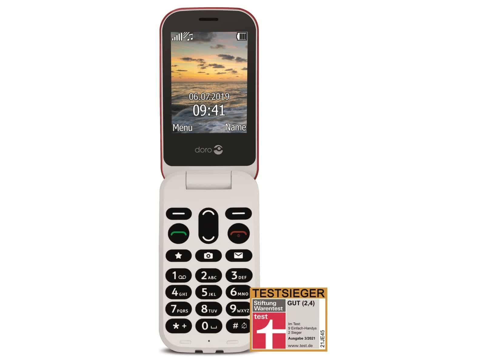 doro 6040 GroBtasten-Handy rot-weiB