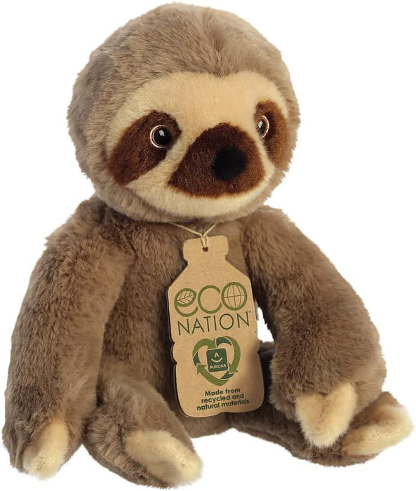 AURORA, 35003, Eco Nation Sloth, 9.5In, Recycled Soft Toy, Brown