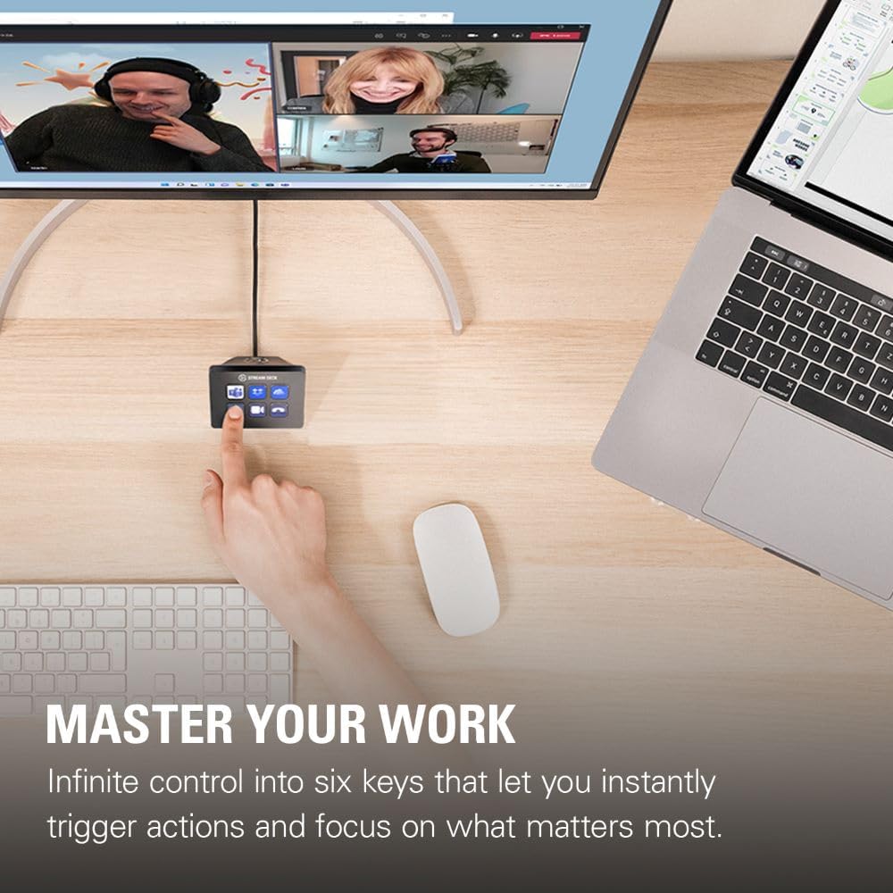 Elgato Stream Deck Mini – Copy & Paste Function – Easy Programmable Shortcuts and Software Integration: Excel, Teams, Zoom, and More, Streamline Your Workflow, Compatible with Mac & PC