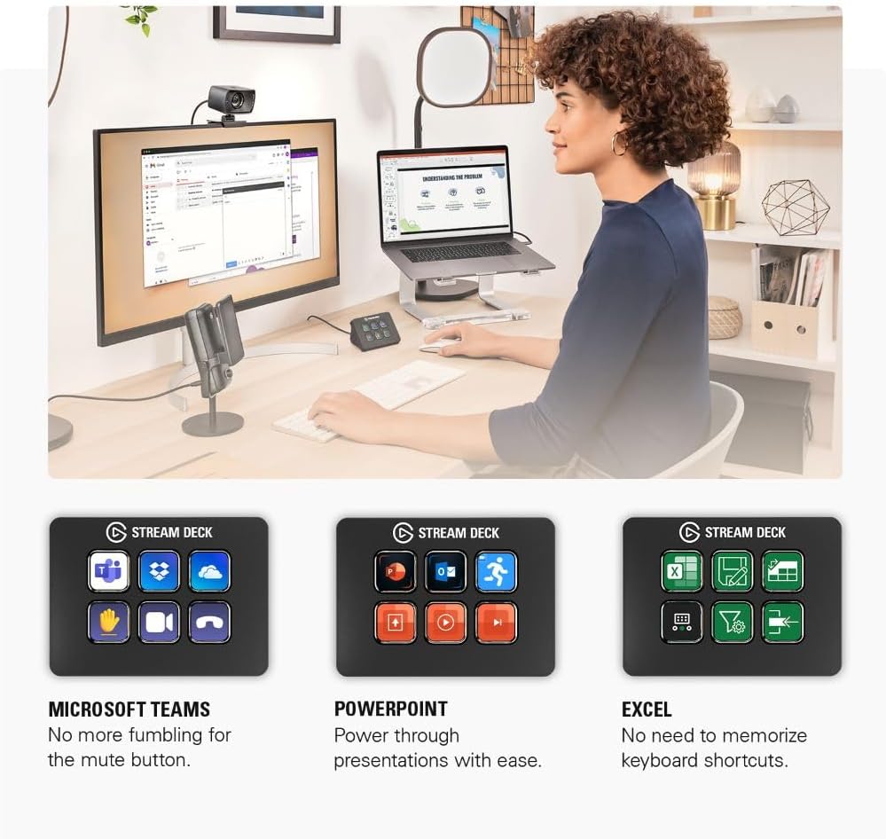 Elgato Stream Deck Mini – Copy & Paste Function – Easy Programmable Shortcuts and Software Integration: Excel, Teams, Zoom, and More, Streamline Your Workflow, Compatible with Mac & PC