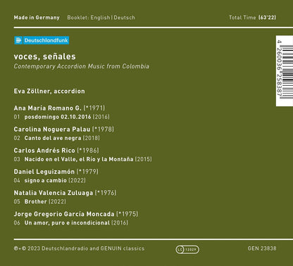 Eva Zöllner: Voces, Senales: Contemporary Accordian Music from Colombia
