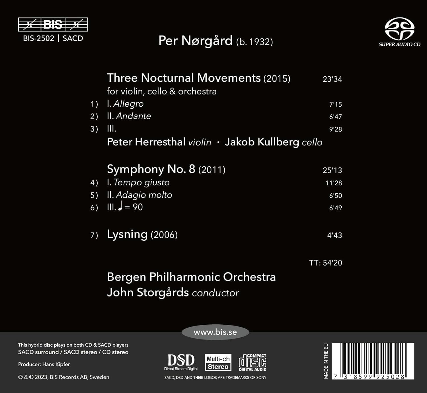 Per Norgård: Symphony No. 8/3 Nocturnal Movements/Lysning
