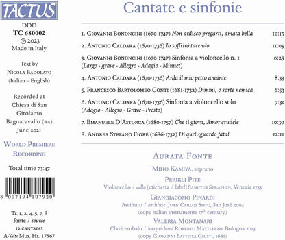 Bononcini/Caldara/Conti/D'Astorga/Fiorè: Cantate E Sinfonie