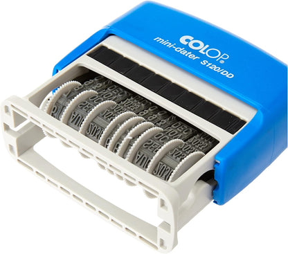 COLOP S120/DD Mini Double Date Stamp | 131983 | x2 4mm Adjustable Dates In One Stamp