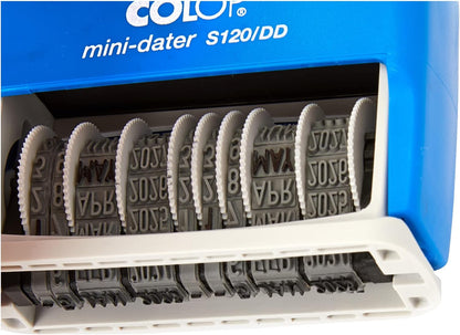 COLOP S120/DD Mini Double Date Stamp | 131983 | x2 4mm Adjustable Dates In One Stamp