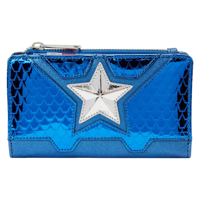 Loungefly Marvel Shine Captain America Coplay Flap Wallet One Size