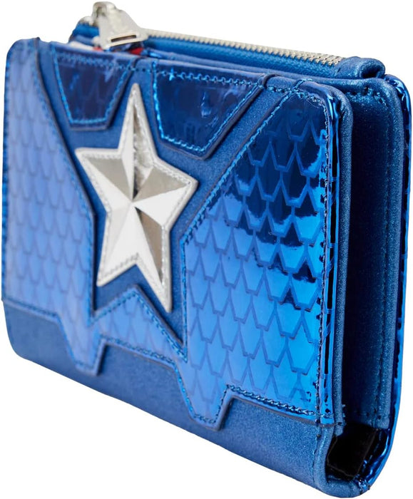 Loungefly Marvel Shine Captain America Coplay Flap Wallet One Size