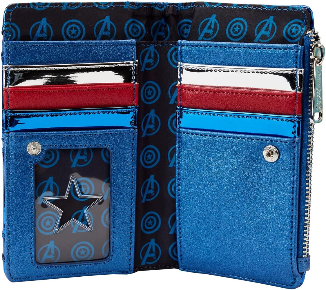 Loungefly Marvel Shine Captain America Coplay Flap Wallet One Size