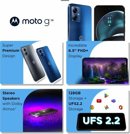 Motorola moto g14 16,5 cm (6.5") Double SIM Android 13 4G USB Type-C 4 Go 128 Go 5000 mAh Crème