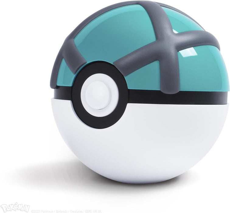 The Wand Company Net Ball Authentic Replica - Realistic, Electronic, Die-Cast Poke Ball with Ball and Display Case Light Features Officially Licensed by Pokemon