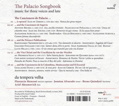The Palacio Songbook: Music for Three Voices and Lute