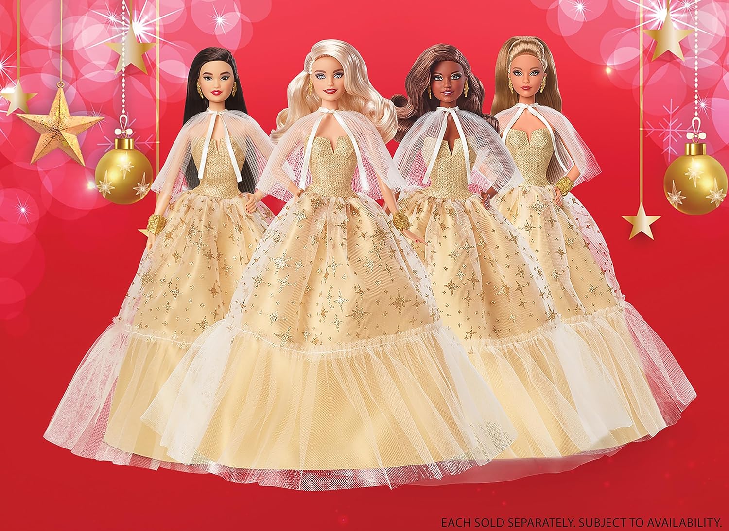 2023 Holiday Barbie Doll, Seasonal Collector Gift, Barbie Signature, Golden Gown and Displayable Packaging, Dark Brown Hair, HJX05