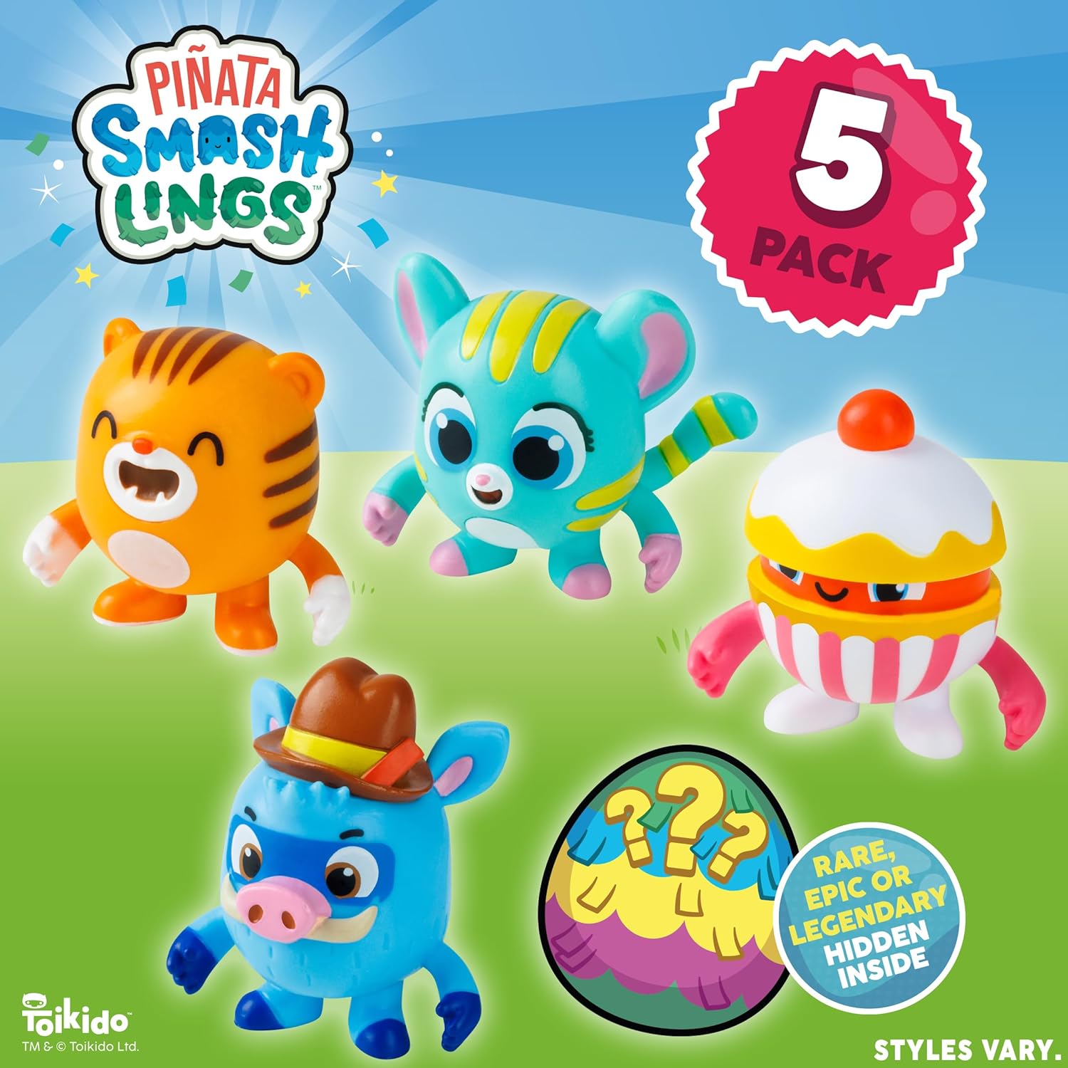 Pinata Smashlings Paquete de 5 figuras, juguetes Roblox, juguete oficial de Toikido