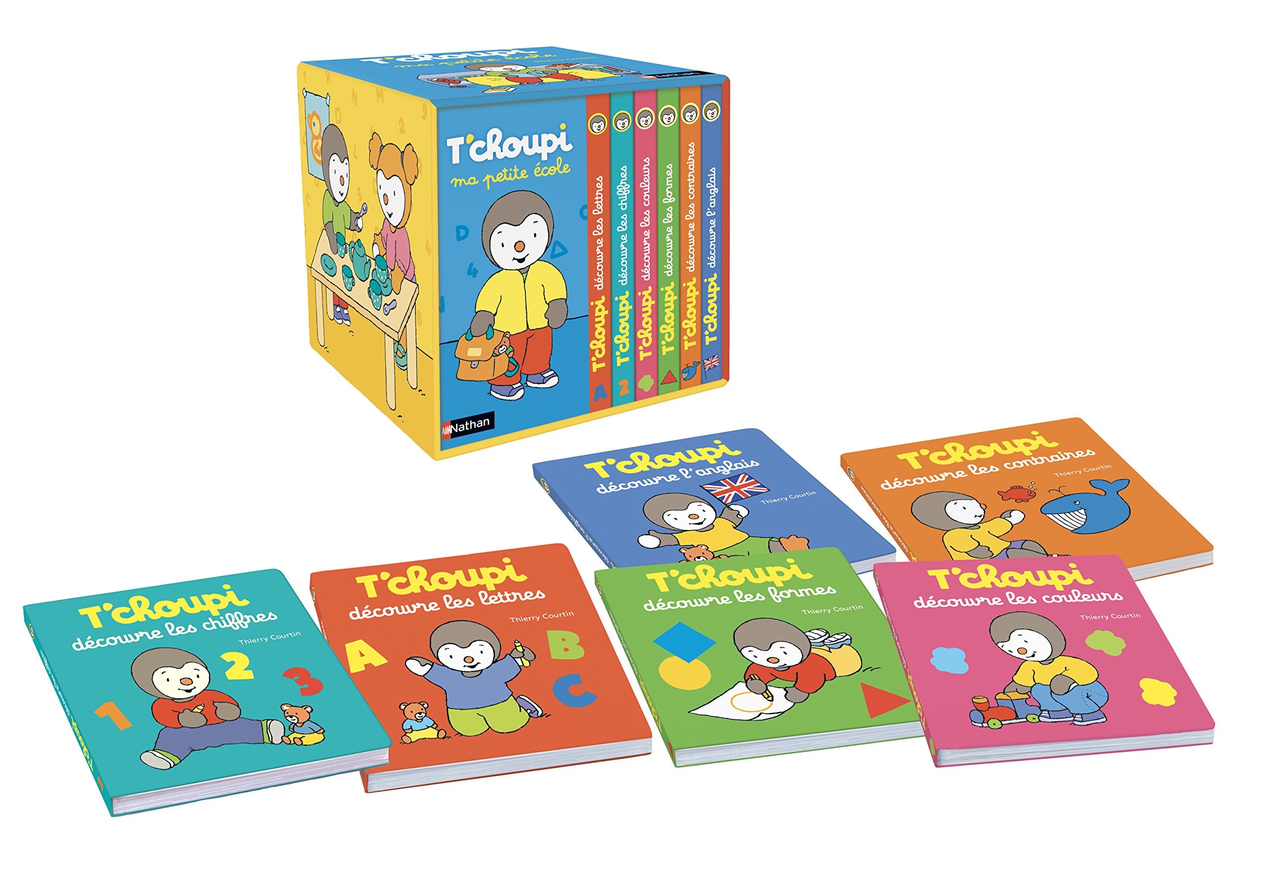 T'choupi - Ma petite école: Contient 6 livres : T'choupi découvre les lettres ; T'choupi découvre les formes ; T'choupi découvre les couleurs ; ... les chiffres ; T'choupi découvre l'anglais