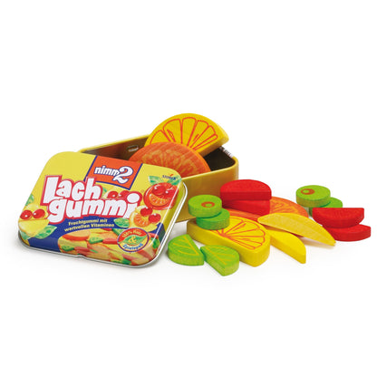 Erzi 14385 Lachgummi Toy in a Tin, Multicoloured